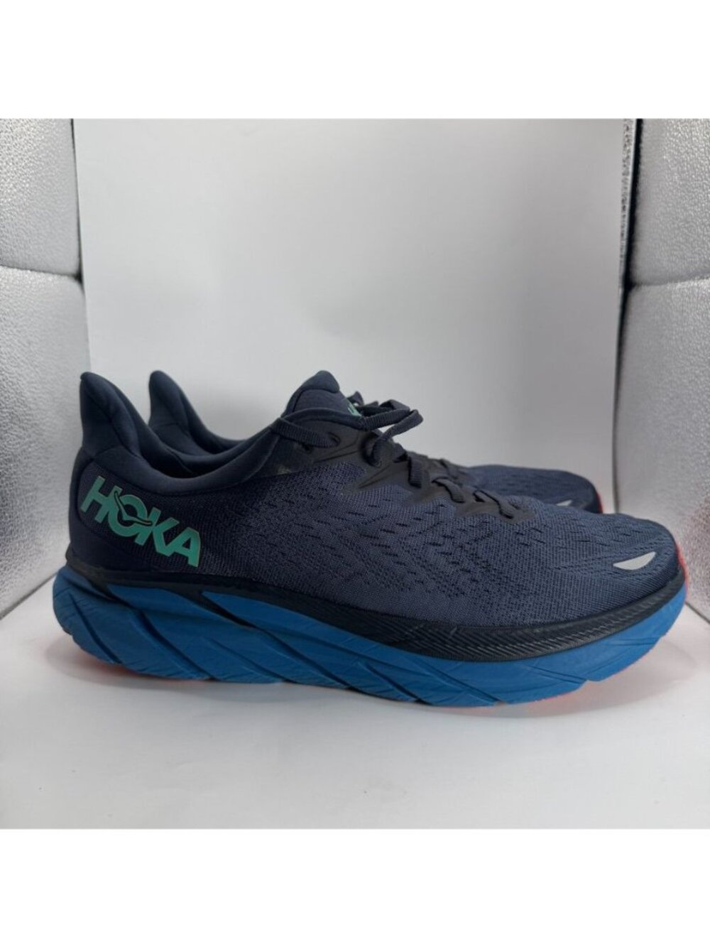 Hoka One One Clifton 8 Mens Running Shoes Navy/Blue Size 11 D Lightweight